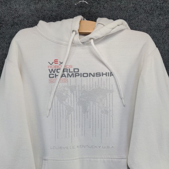 Clique Men's Hoodie Sweatshirt White Small VEX Robotics World Championship 2018 - Picture 2 of 16